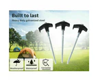 20x Camping Tent Pegs Heavy Duty Screw Steel In Ground Camping Outdoor Stakes