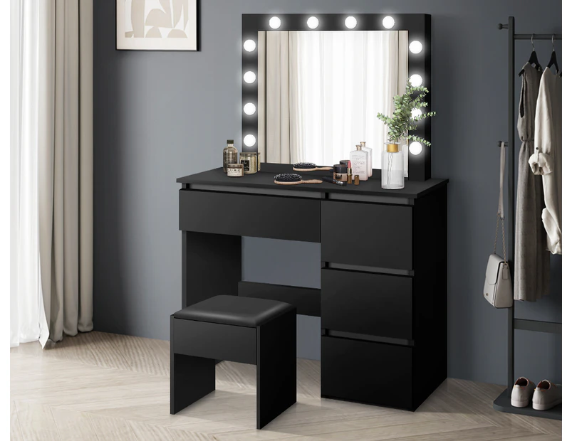 Desk with light up hot sale mirror