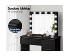ALFORDSON Dressing Table Stool Set Makeup Mirror Desk LED 12 Bulbs Black