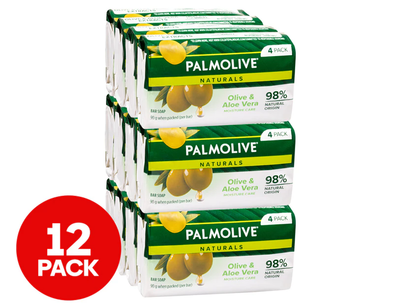 3 x Palmolive Moisture Care Soap Aloe & Olive Extracts 4pk