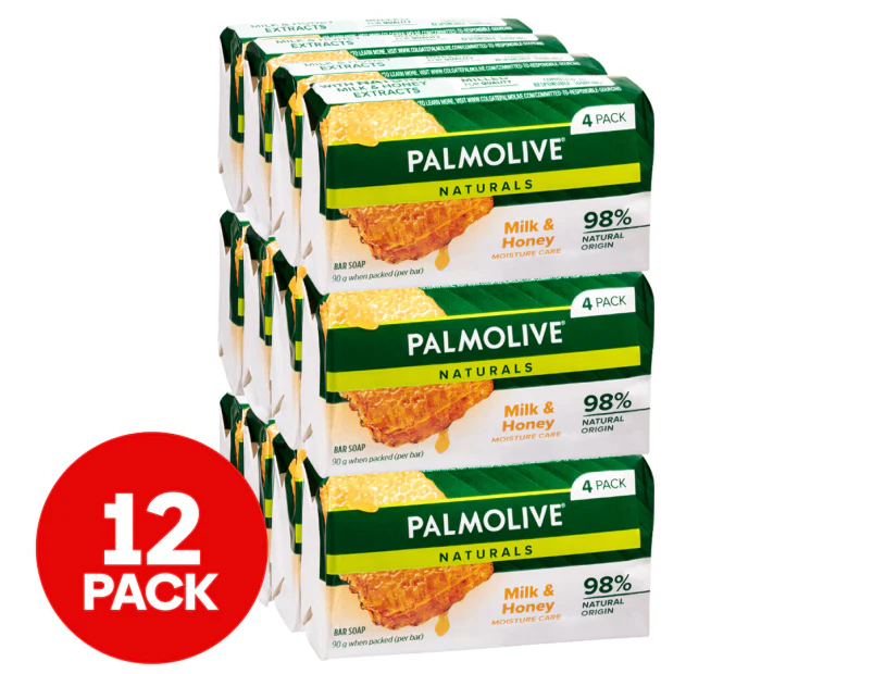 3 x 4pk Palmolive Naturals Replenishing Soap Bars Milk & Honey