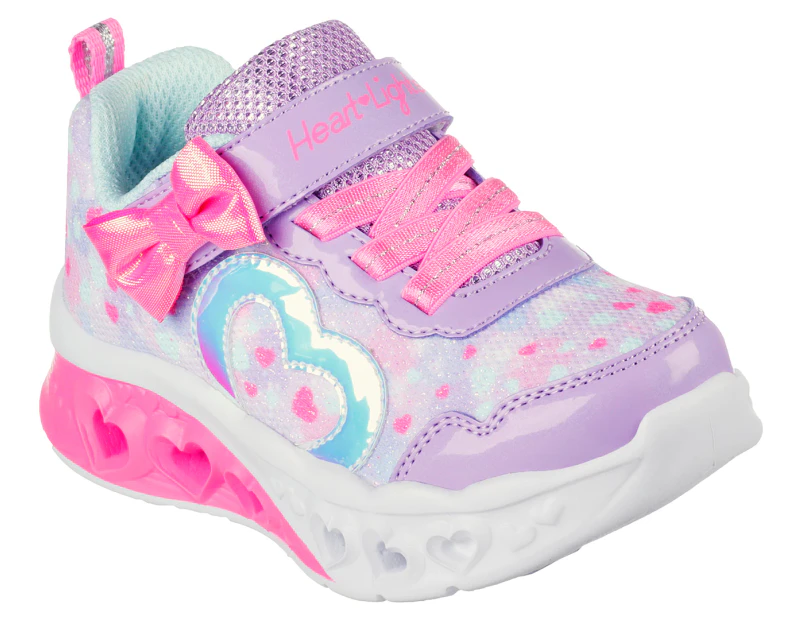 Skechers Toddler Girls' Flutter Heart Lights: Kind Spirit Sneakers - Lavender/Hot Pink