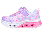 Skechers Toddler Girls' Flutter Heart Lights: Kind Spirit Sneakers - Lavender/Hot Pink
