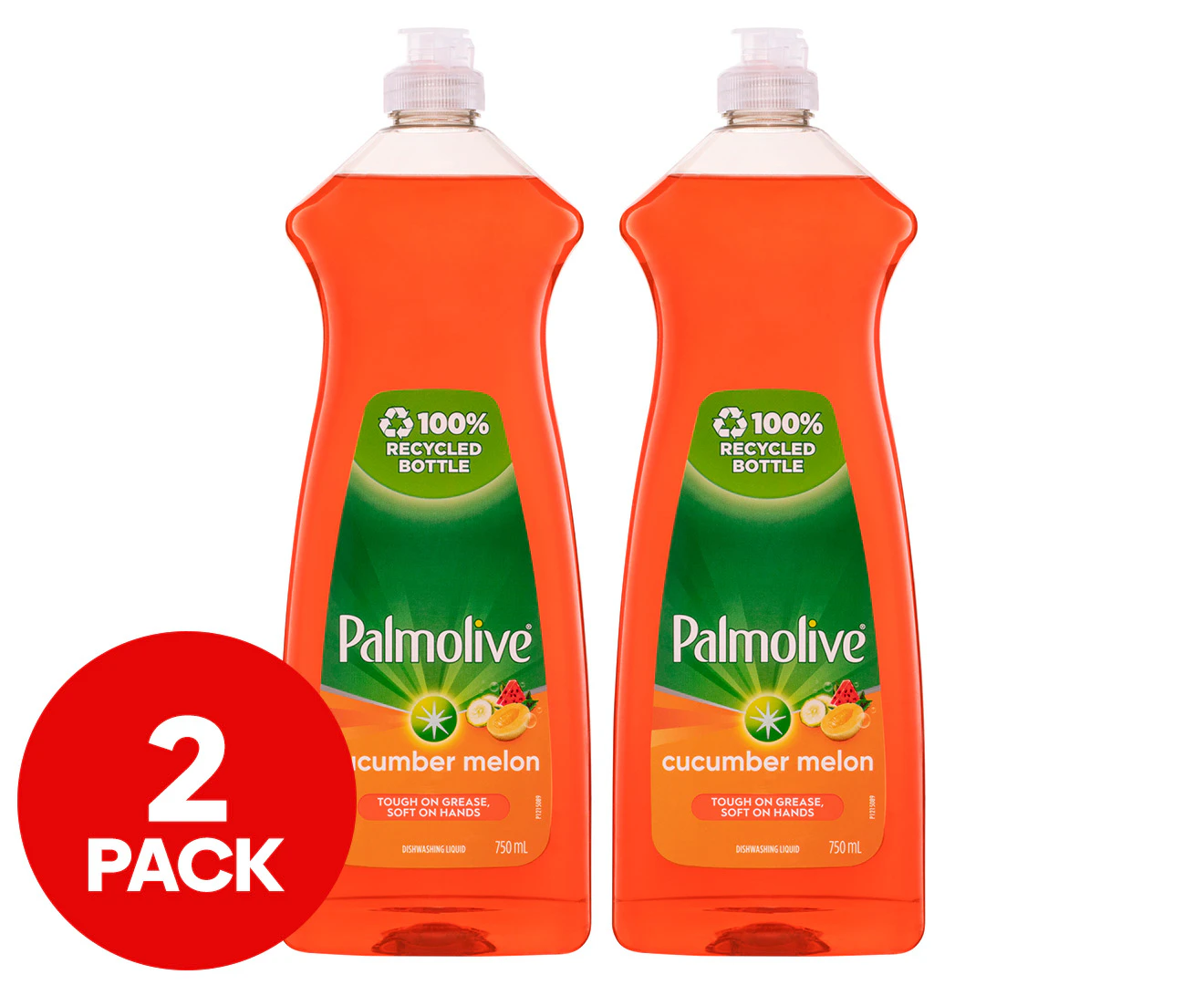 2 x 750mL Palmolive Crisp Cucumber & Melon Dishwashing Liquid