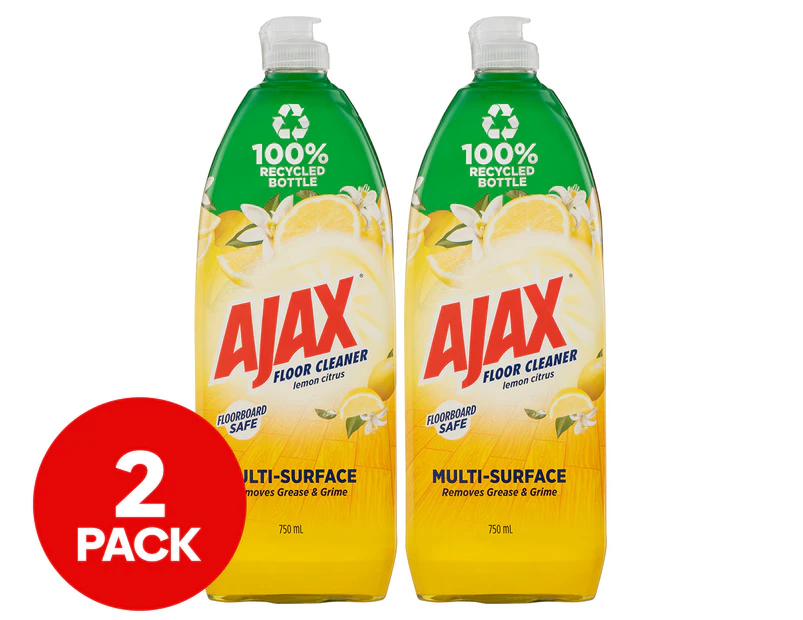 2 x 750mL Ajax Floor Cleaner Citrus Burst