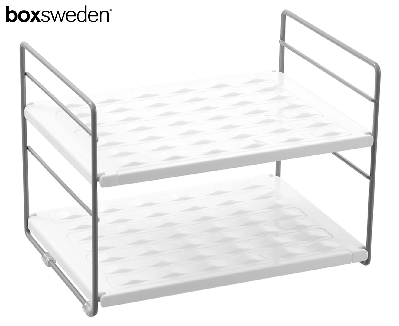 Boxsweden 2-Tier Brite Extendable Bottle Shelf - White