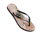 Havaianas Women's Petals Slim Thongs - Black/Multi