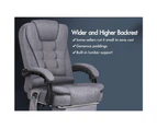 ALFORDSON Massage Office Chair Heated Seat Executive Fabric Grey