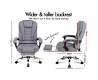 ALFORDSON Massage Office Chair Heated Seat Executive Fabric Grey