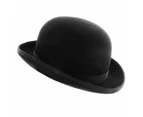 Black Feltex Bowler Hat Costume Accessory - One Size (59cm)