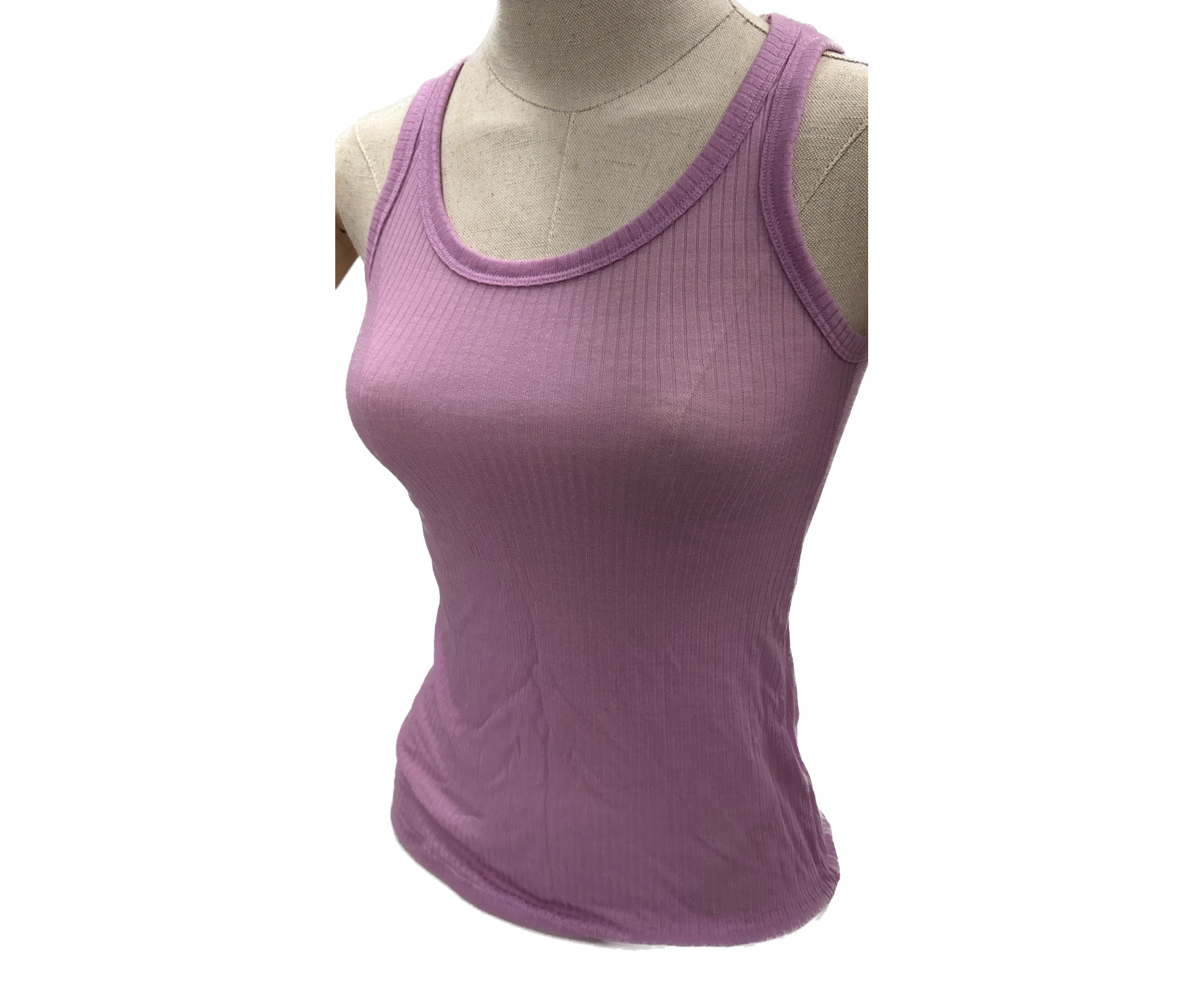 MERINO SKINS Wool Ladies V-Neck Tee Thermal Top Sleeveless Tank - Hyacinth