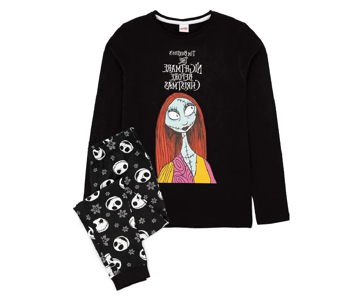 Nightmare Before Christmas Womens Jack Skellington Long Pyjama Set (Black/White) - NS7097