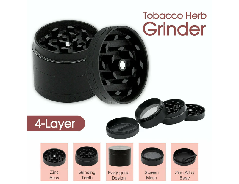 4 Layer Metal Zinc Alloy Tobacco Herb Grinder Hand Muller Smoke Crusher Spice