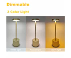 Gold Rechargeable LED Table Lamp Dimmable Touch Sensor Metal Desk Light Bedroom Bar