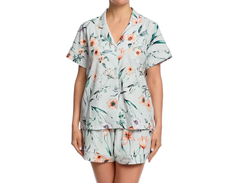 Sainted Sisters Women's Printed Jersey Short PJ Set - Watercolour Floral