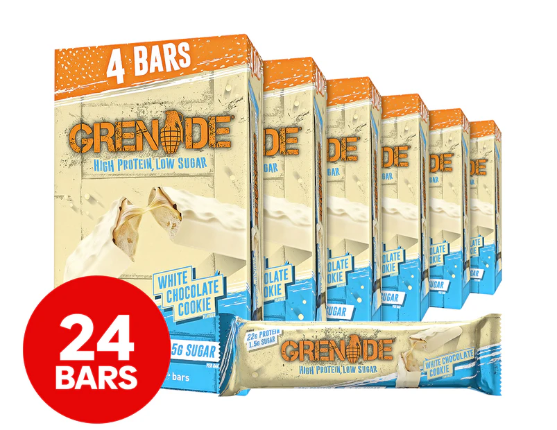 24 x Grenade Carb Killa Protein Bars White Chocolate Cookie 60g