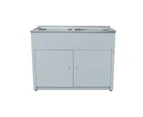 1170x510x870mm 45L Double Stainless Steel Laundry Tub with Metal Cabinet