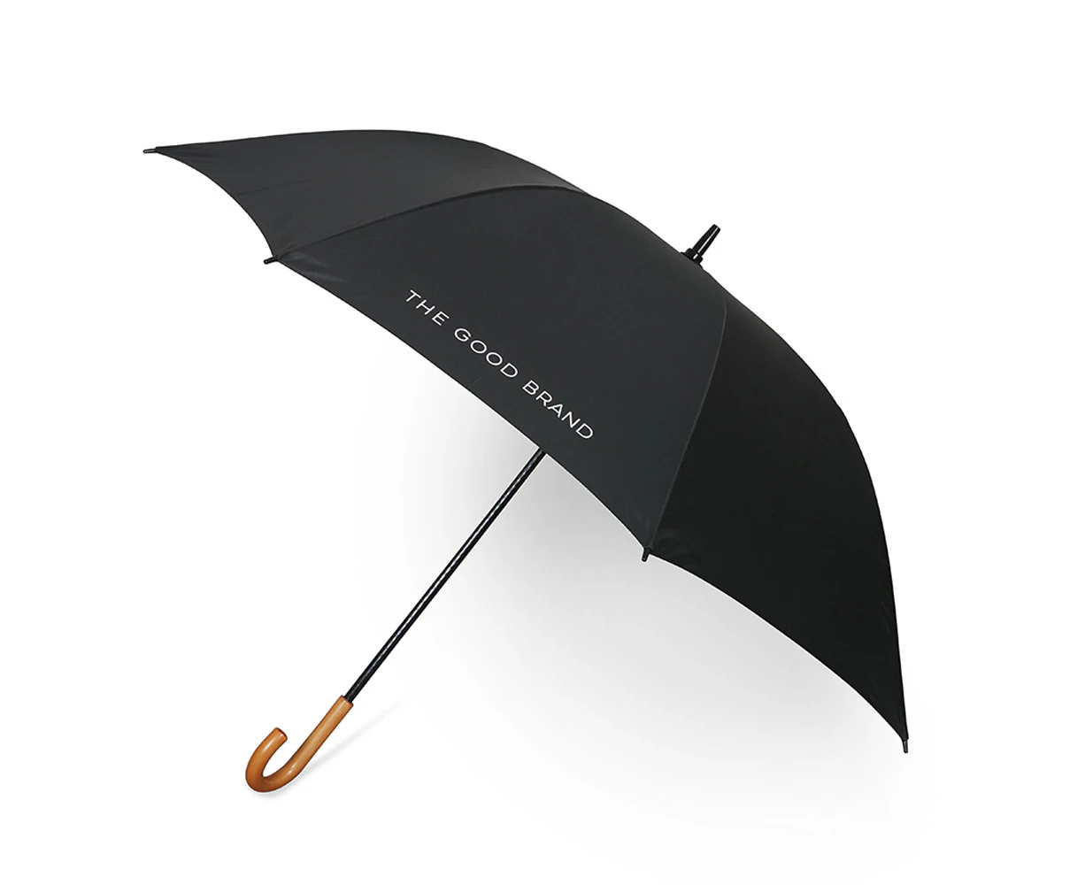 The Good Brand 130cm Recycled Pongee Fabric Umbrella Sun/Rain Protection Black