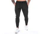 Men's Zip Jogger Pants Casual Gym Workout Pants Track Pants Slim Fit Tapered Sweatpants with Pockets for Men-Black