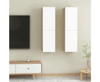 TV Cabinets 2 pcs White and Sonoma Oak 30.5x30x110 cm Engineered Wood