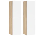 TV Cabinets 2 pcs White and Sonoma Oak 30.5x30x110 cm Engineered Wood