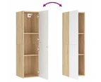 TV Cabinets 2 pcs White and Sonoma Oak 30.5x30x110 cm Engineered Wood