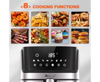 Advwin 8L Air Fryer, Plus Digital Air Fryer, Oil-Less Healthy Electric Cooker, 8 Preset Set & LED Touch Oven | 1700W Silver Air Fryer | Electronic Recipe