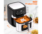Advwin 8L Air Fryer, Plus Digital Air Fryer, Oil-Less Healthy Electric Cooker, 8 Preset Set & LED Touch Oven | 1700W Silver Air Fryer | Electronic Recipe