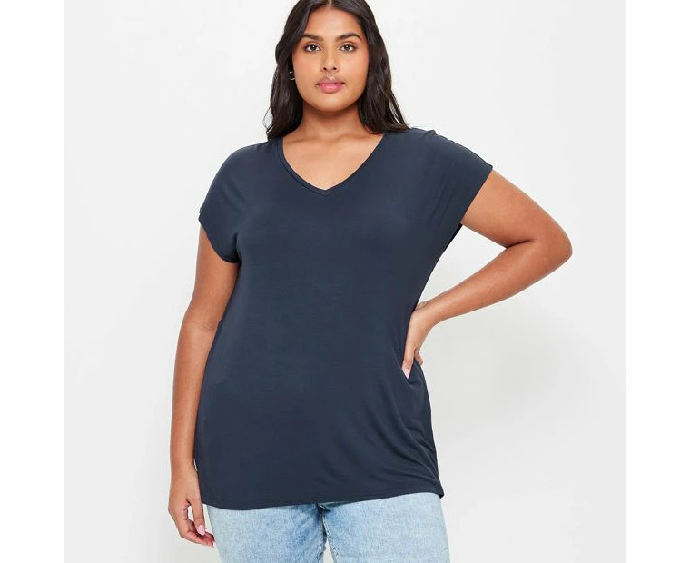 Target Curve V-Neck T-Shirt - Blue