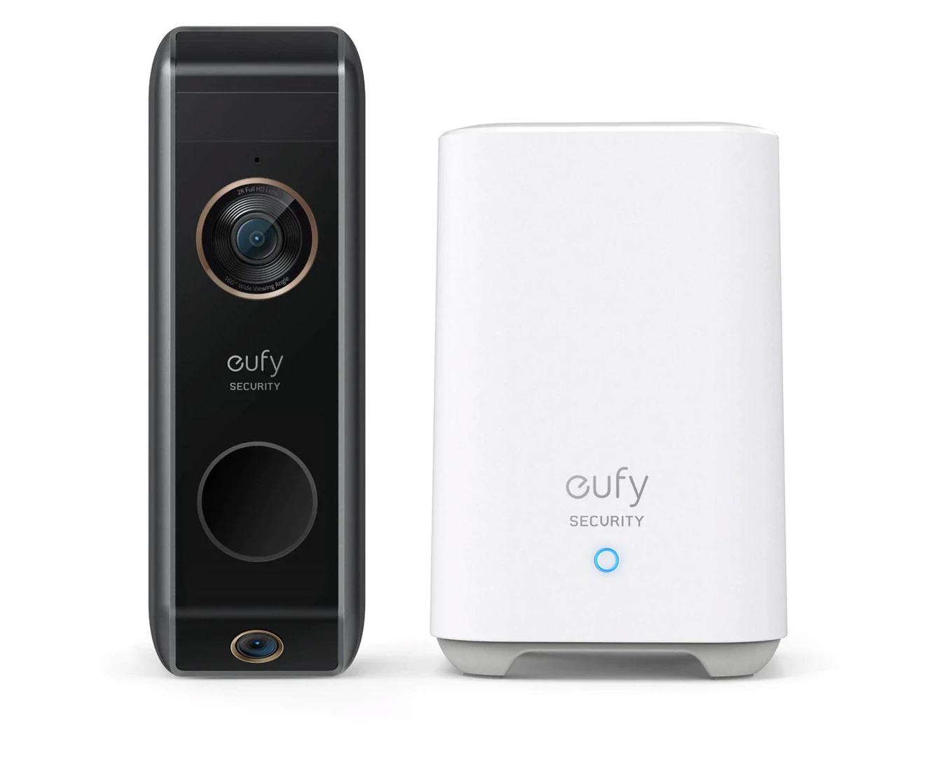 Eufy Wire-Free Dual Cam Video Doorbell 2K (Battery) with HomeBase 2, Family Recognition, Package Guard, No Monthly Fee [E8213C12]