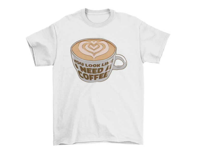 Funny Coffee Cup Quote Tee Shirt Design T-Shirt - Clear