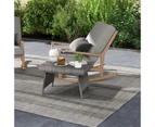 Costway Side Coffee Table Outdoor Furniture Folding Rattan Table Indoor Garden Patio Poolside, Grey