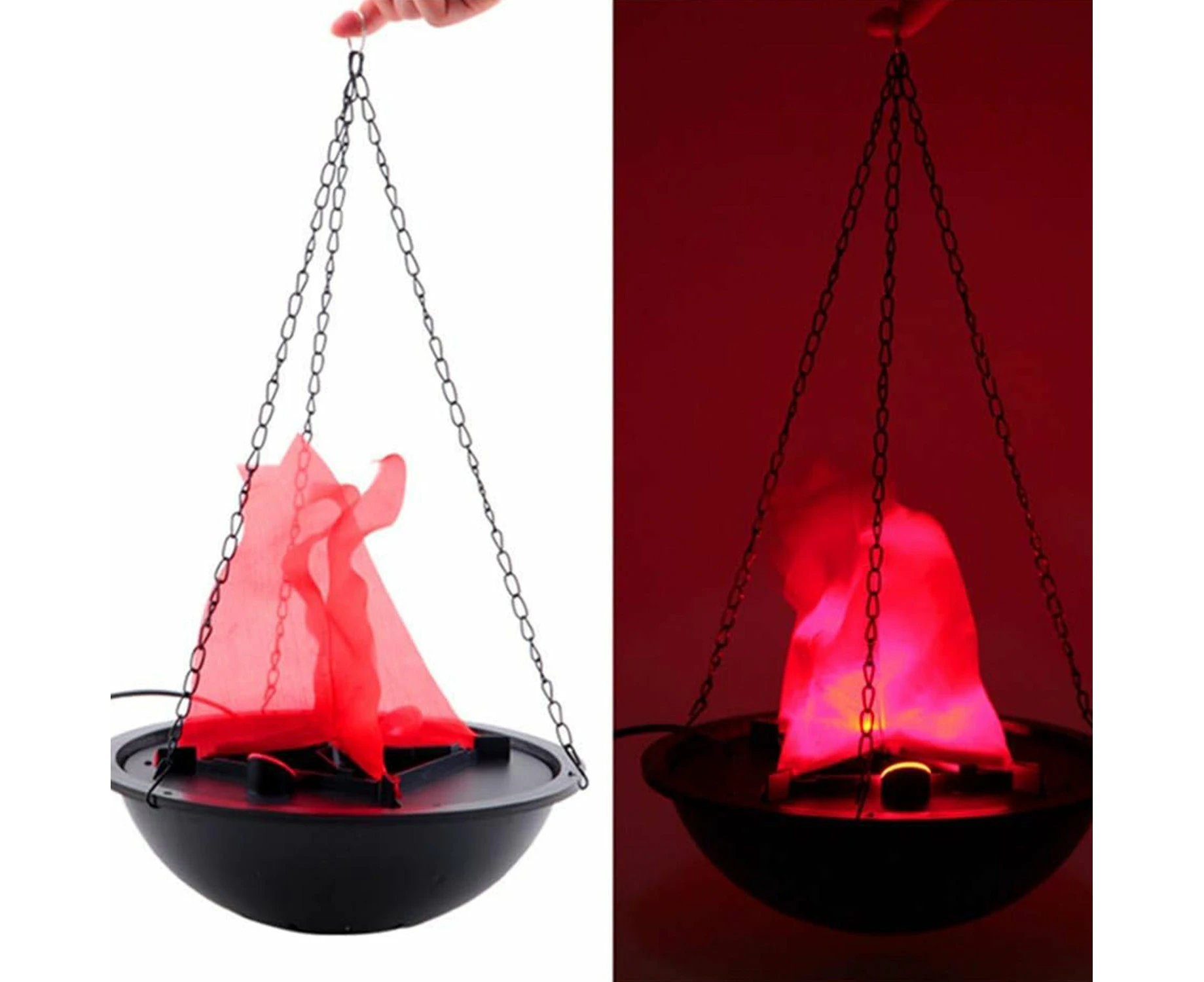 CR Lite 3D Hanging Fake Flame Light Artificial LED Silk Lamp Effect Realistic Campfire Lights for Halloween Xmas Party Club Stage Decor