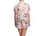 Sainted Sisters Women's Printed Satin Short PJ Set - Dusty Pink Floral