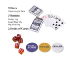 Costway 500Pcs Poker Chips Set Classical Card Games Casino Party w/Case Texas Holdem, Blackjack, Gambling Sliver