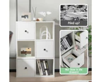 6-Cube Bookcase Display Shlef Bookshelf 3 Storage Drawers Organizer White