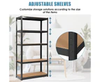 2PC 5-Tier Metal Shelving Rack w/ Adjustable Shelves & Large Storage Black