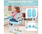 Giantex Kids Table and Chair Set Study Learning Desk Adjustable Height/Reading Stand/Tilt Desktop/Drawer, Blue