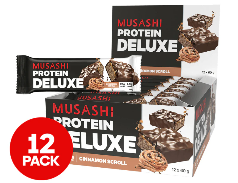 12 x Musashi Deluxe Protein Bar Cinnamon Scroll 60g