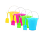Summer Splash 4PK Beach/Sand Bucket & Shovel Sets Fun Play Create 17cm - Pink, Blue, Green and Yellow