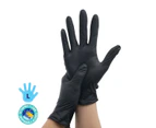Xtra Kleen 1000PCE Disposable Nitrile Gloves Black Latex Powder Free Size L - Black