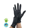 Xtra Kleen 1000PCE Disposable Nitrile Gloves Black Latex Powder Free Size S - Black