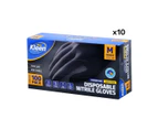 Xtra Kleen 1000PCE Disposable Nitrile Gloves Black Latex Powder Free Size M - Black