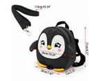 Baby Toddler Walking Safety Backpack Little Kid Boys Girls Anti-Lost Travel Bag Harness Reins Cute Cartoon Penguin Mini Backpacks With Safety Leash For Bab