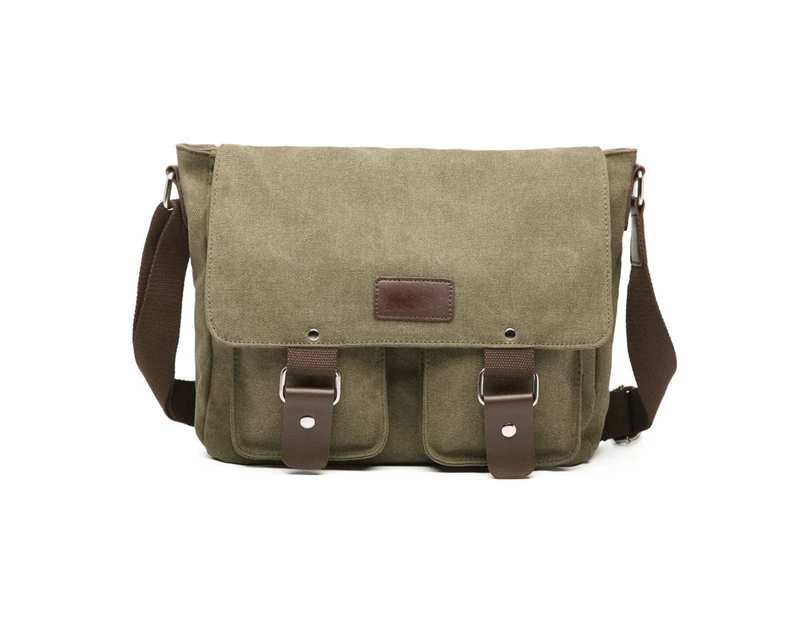 Canvas Messenger Bag - Vintage Crossbody Shoulder Bag Military Satchel,Green