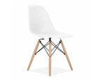 4x Replica Retro Dining Chairs Cafe Kitchen Beech (White Colour)