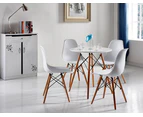 4x Replica Retro Dining Chairs Cafe Kitchen Beech (White Colour)