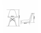 4x Replica Retro Dining Chairs Cafe Kitchen Beech (White Colour)