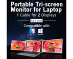 13.3 Inch Trifold Portable Monitor 1080p Ips Fhd Laptop Screen Extender For Laptop Grey