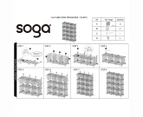 SOGA White Portable 12-Cube 3 Column Storage Organiser Foldable DIY Modular Grid Space Saving Shelf